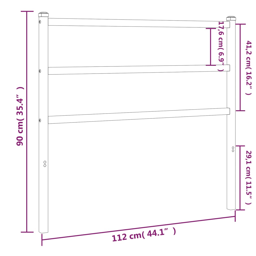 Cabeceira de cama 107 cm metal branco