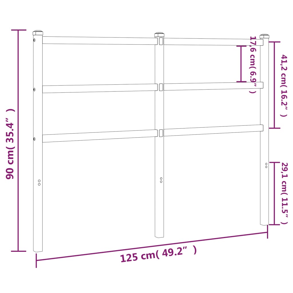 Cabeceira de cama 120 cm metal branco