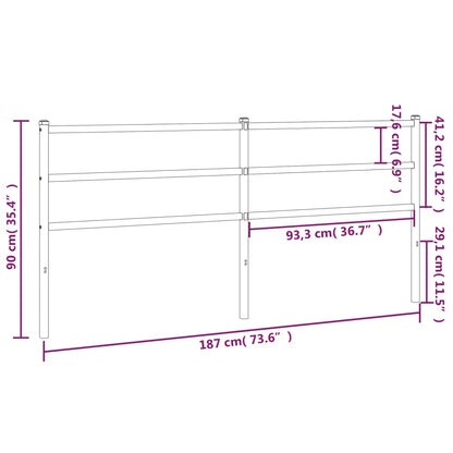 Cabeceira de cama 180 cm metal branco