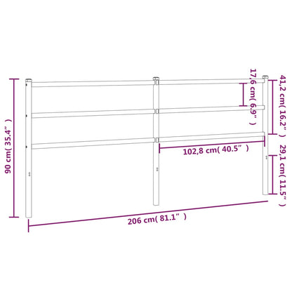 Cabeceira de cama 200 cm metal branco