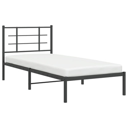 Estrutura de cama com cabeceira 90x200 cm metal preto