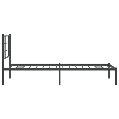 Estrutura de cama com cabeceira 90x200 cm metal preto