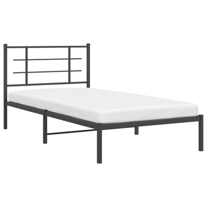 Estrutura de cama com cabeceira 107x203 cm metal preto