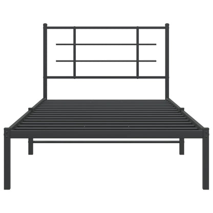 Estrutura de cama com cabeceira 107x203 cm metal preto