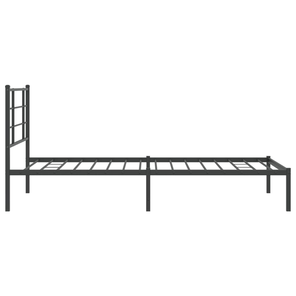 Estrutura de cama com cabeceira 107x203 cm metal preto