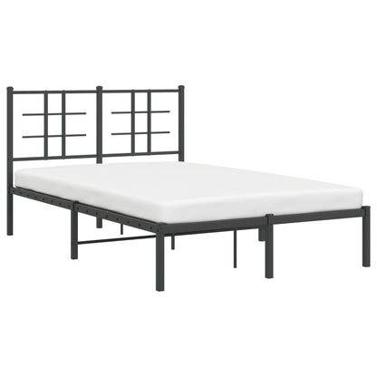 Estrutura de cama com cabeceira 120x190 cm metal preto