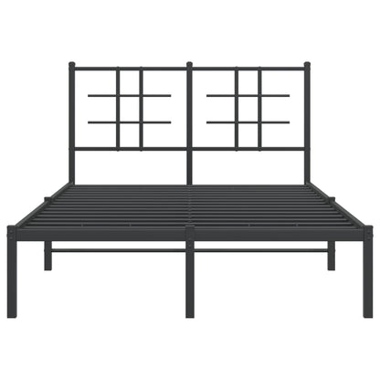 Estrutura de cama com cabeceira 120x190 cm metal preto