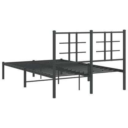 Estrutura de cama com cabeceira 120x190 cm metal preto