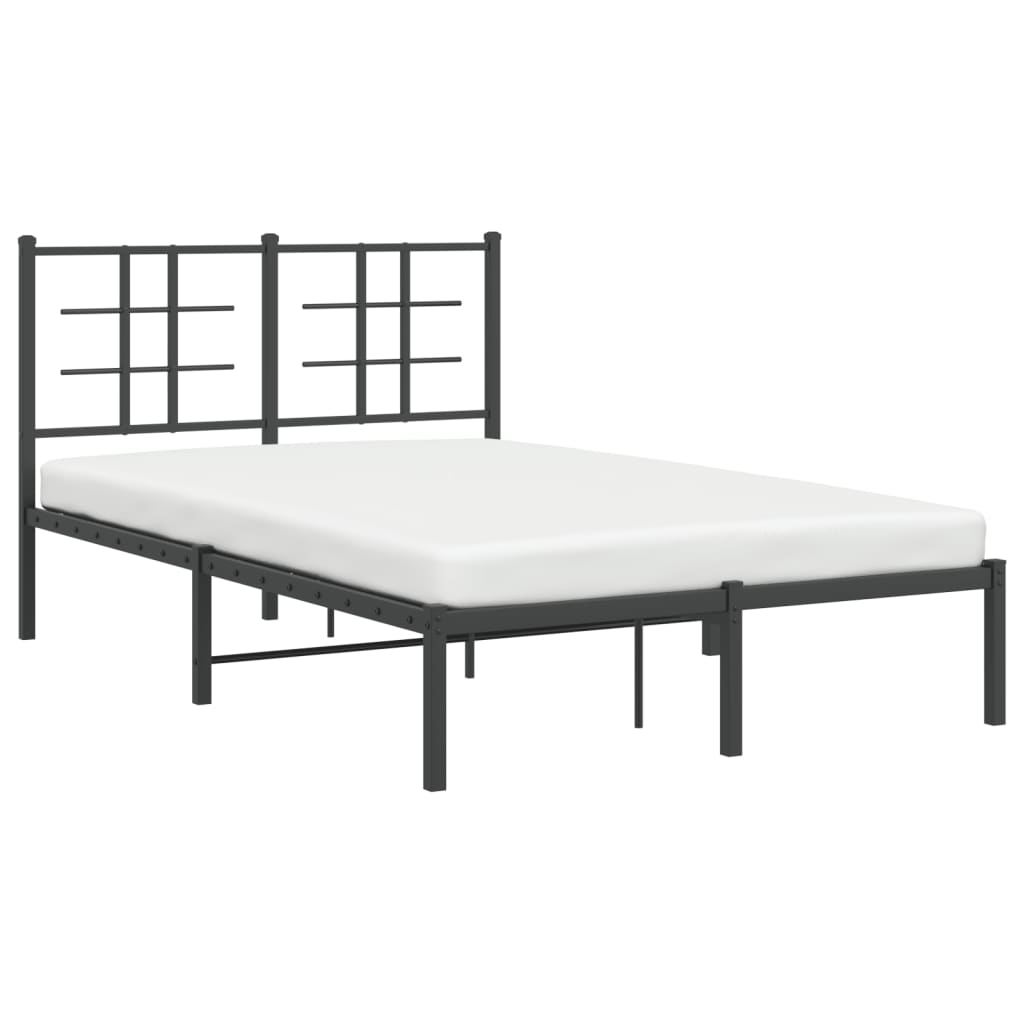 Estrutura de cama com cabeceira 120x200 cm metal preto