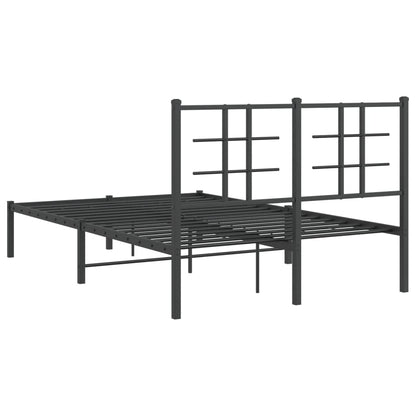 Estrutura de cama com cabeceira 120x200 cm metal preto