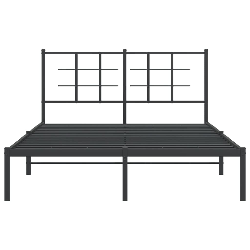 Estrutura de cama com cabeceira 135x190 cm metal preto