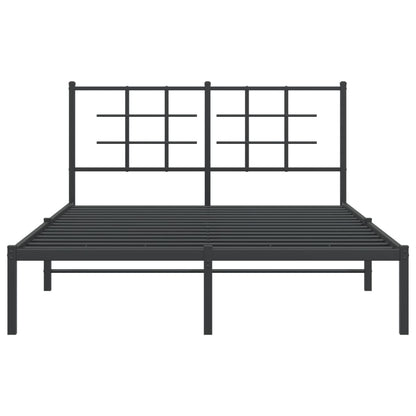 Estrutura de cama com cabeceira 135x190 cm metal preto