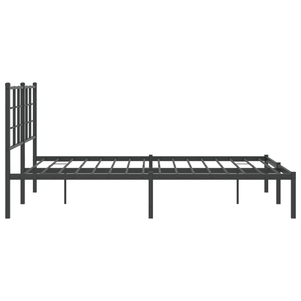 Estrutura de cama com cabeceira 135x190 cm metal preto