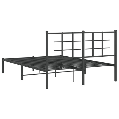 Estrutura de cama com cabeceira 135x190 cm metal preto