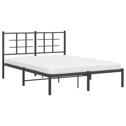 Estrutura de cama com cabeceira 140x190 cm metal preto