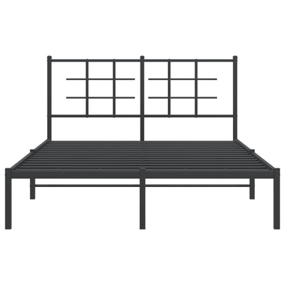 Estrutura de cama com cabeceira 140x190 cm metal preto