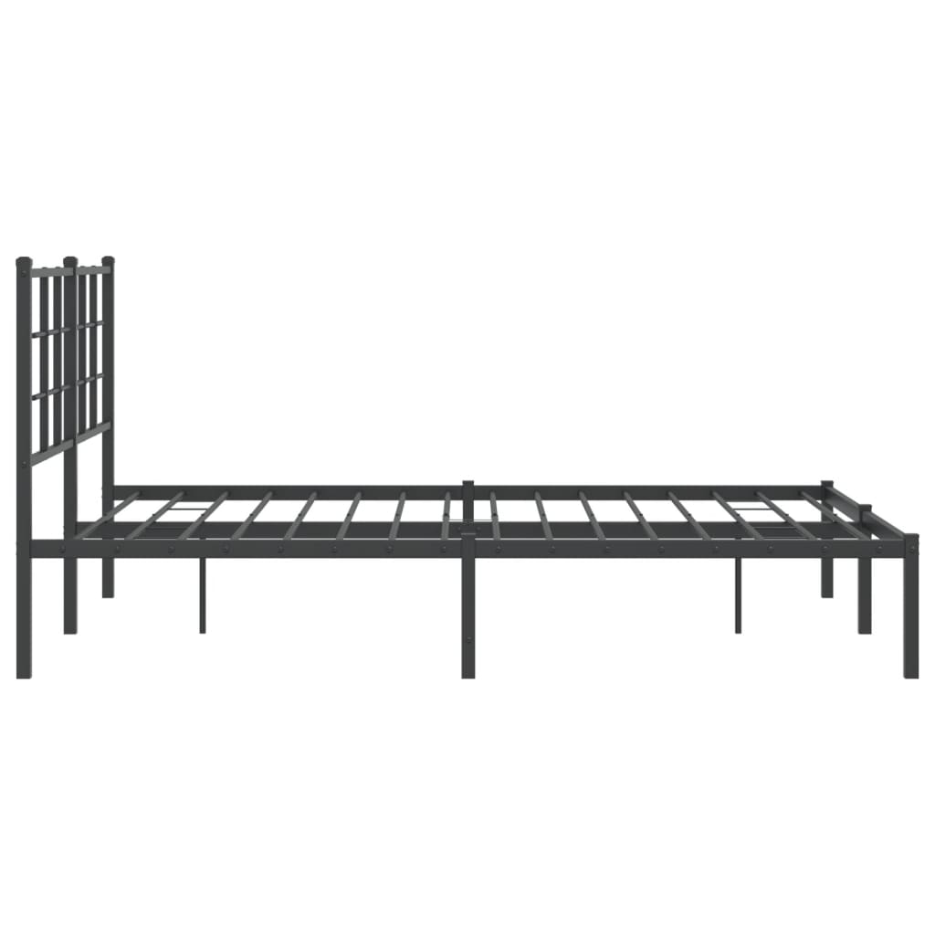 Estrutura de cama com cabeceira 140x190 cm metal preto