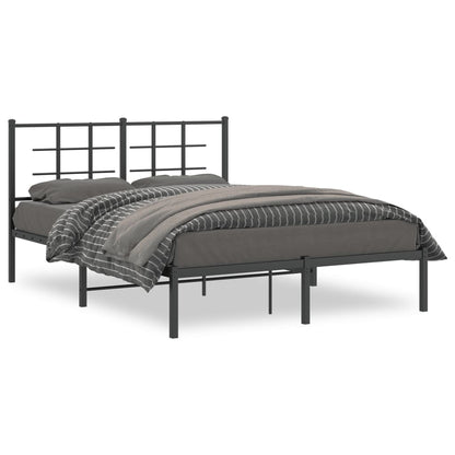 Estrutura de cama com cabeceira 140x190 cm metal preto