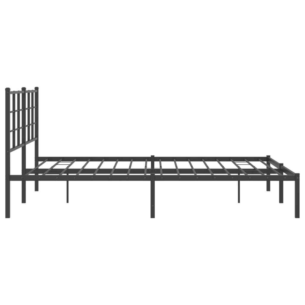 Estrutura de cama em metal com cabeceira 150x200 cm preto