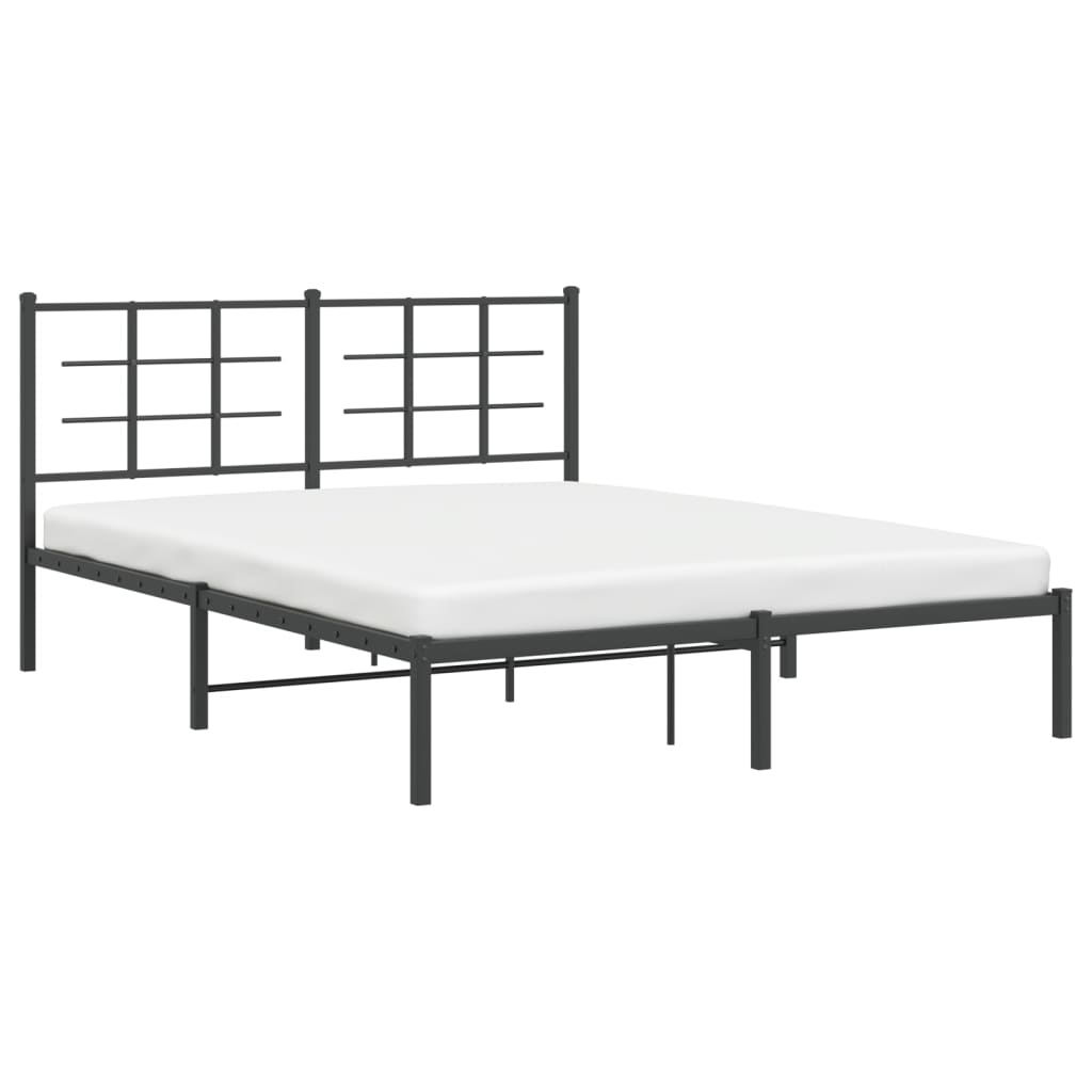 Estrutura de cama com cabeceira 160x200 cm metal preto