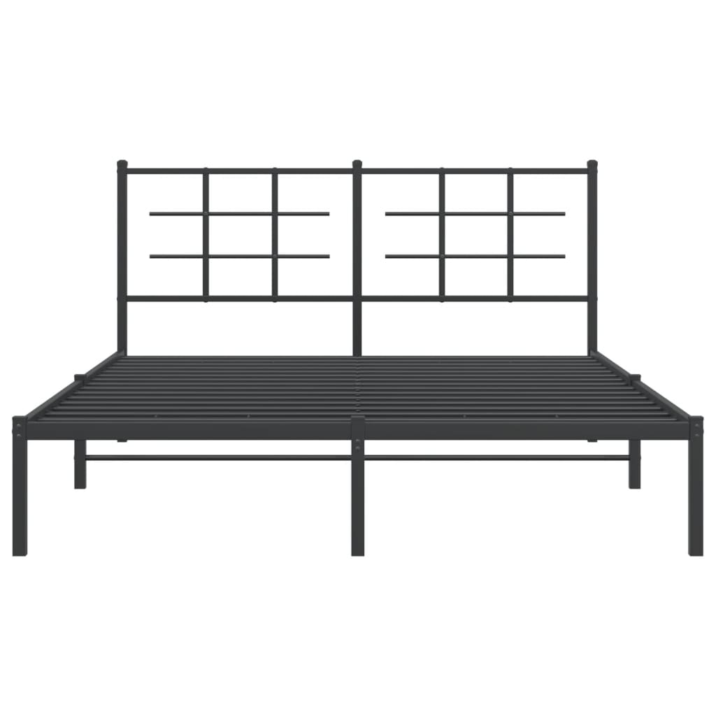 Estrutura de cama com cabeceira 160x200 cm metal preto