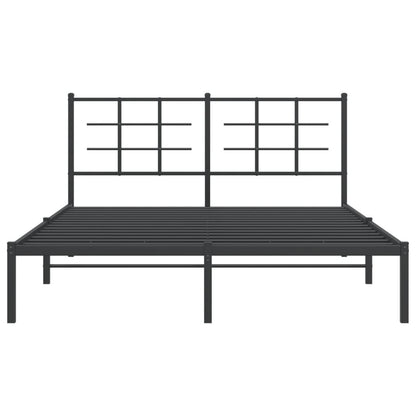 Estrutura de cama com cabeceira 160x200 cm metal preto