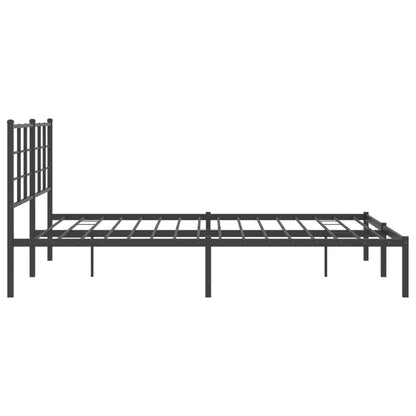 Estrutura de cama com cabeceira 160x200 cm metal preto