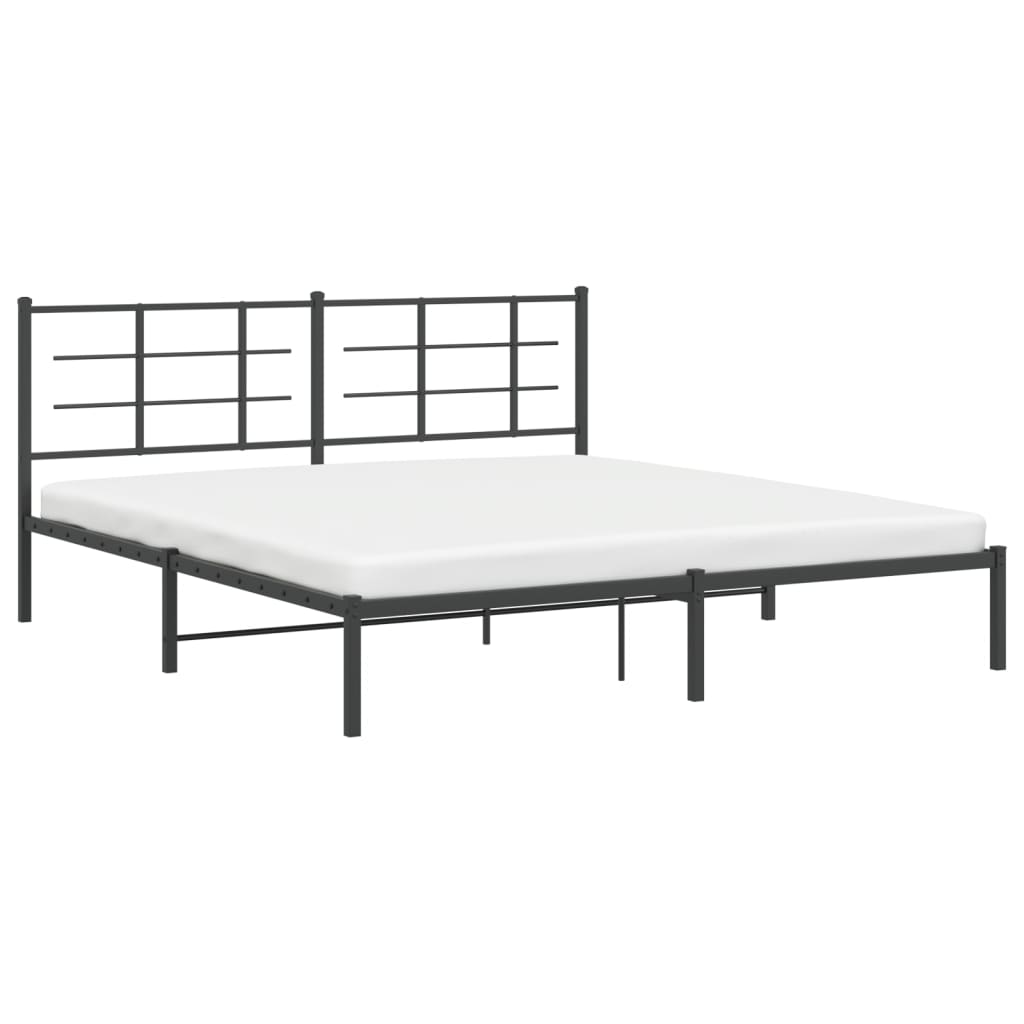 Estrutura de cama em metal com cabeceira 180x200 cm preto