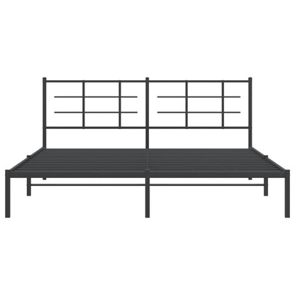 Estrutura de cama em metal com cabeceira 180x200 cm preto