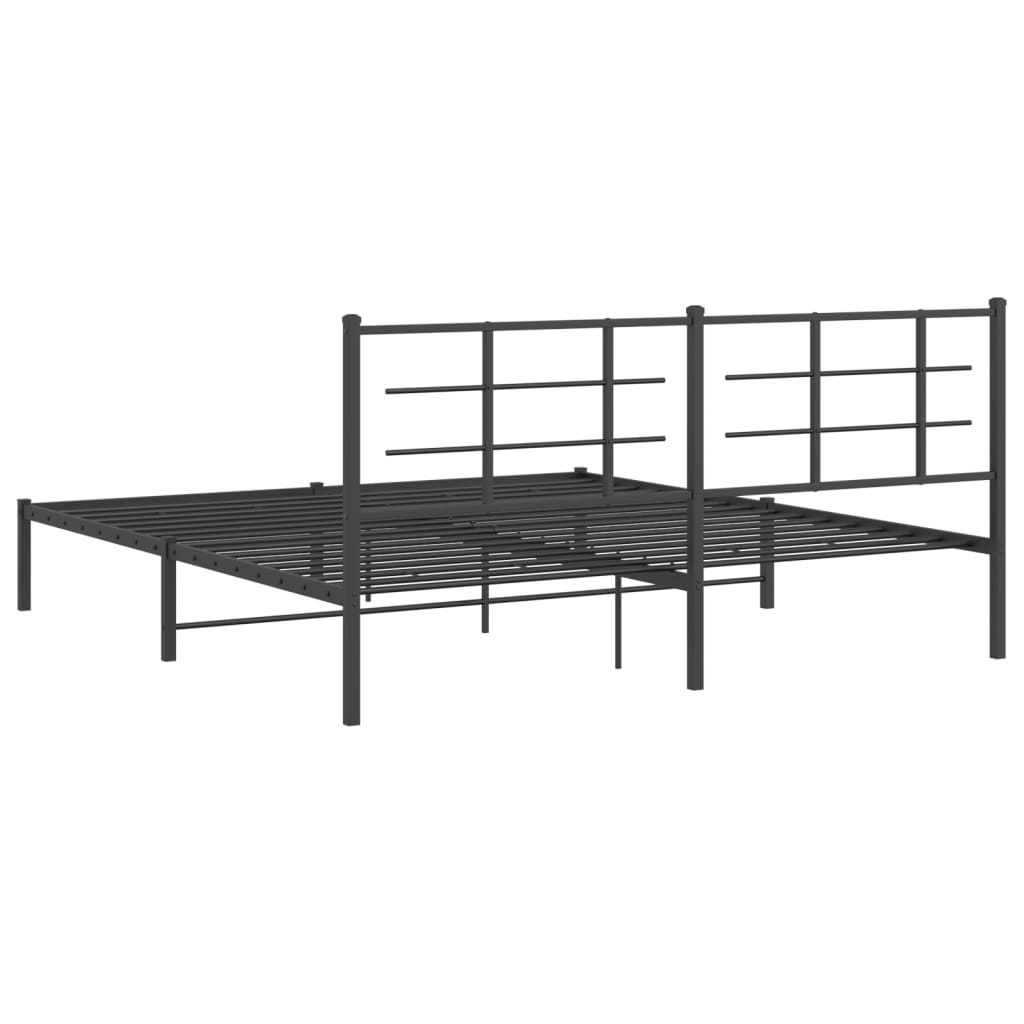 Estrutura de cama em metal com cabeceira 180x200 cm preto