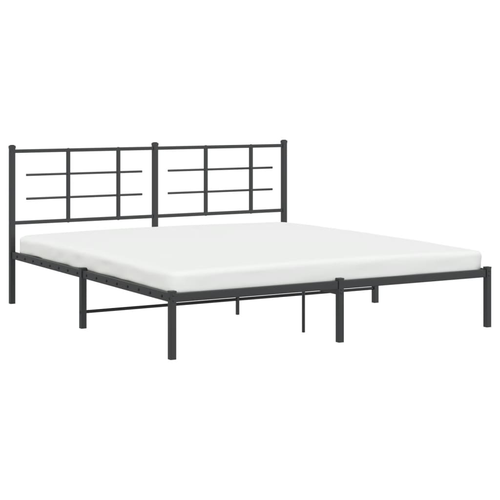 Estrutura de cama com cabeceira 183x213 cm metal preto