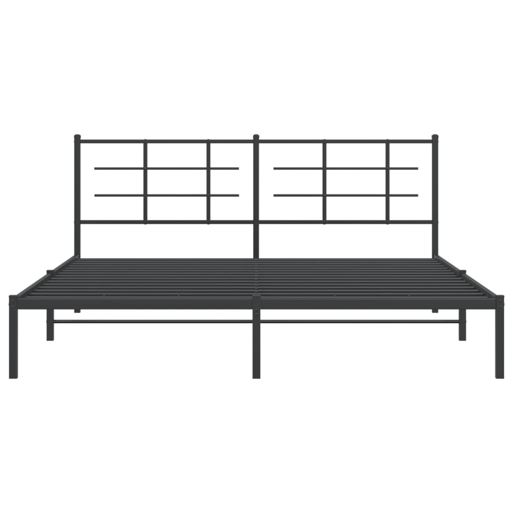 Estrutura de cama com cabeceira 183x213 cm metal preto