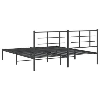 Estrutura de cama com cabeceira 183x213 cm metal preto