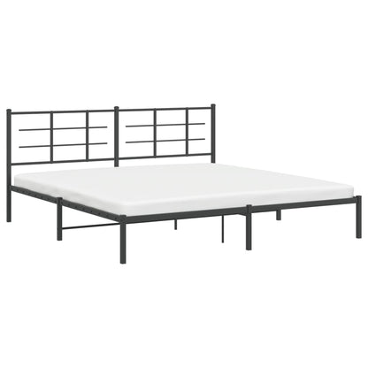 Estrutura de cama com cabeceira 193x203 cm metal preto