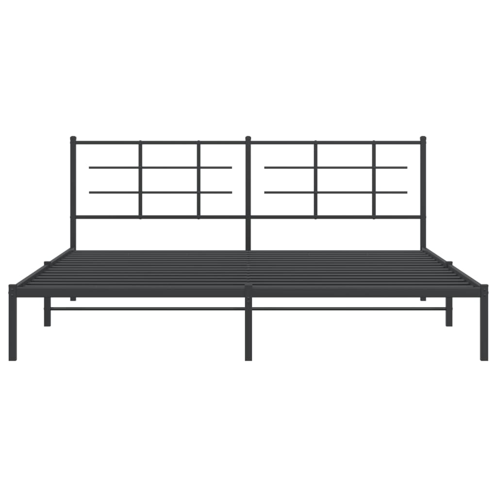 Estrutura de cama com cabeceira 193x203 cm metal preto