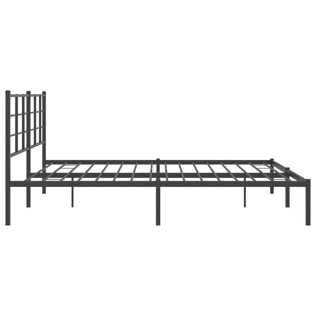 Estrutura de cama com cabeceira 193x203 cm metal preto