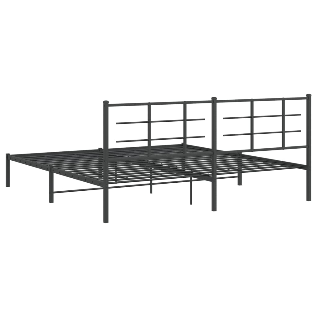 Estrutura de cama com cabeceira 193x203 cm metal preto