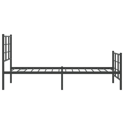 Estrutura de cama com cabeceira e pés 80x200 cm metal preto