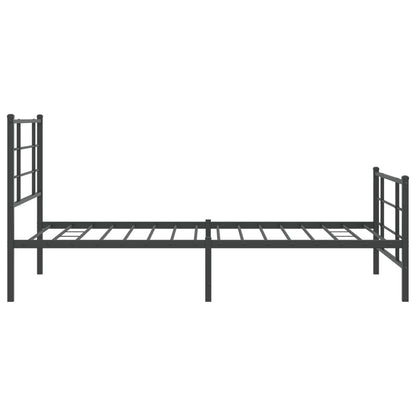 Estrutura de cama com cabeceira e pés 100x190 cm metal preto