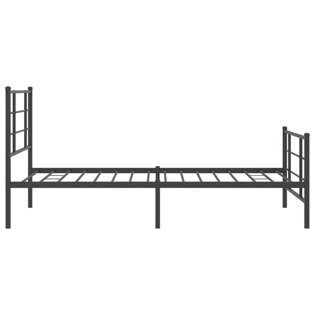 Estrutura de cama com cabeceira e pés 100x200 cm metal preto