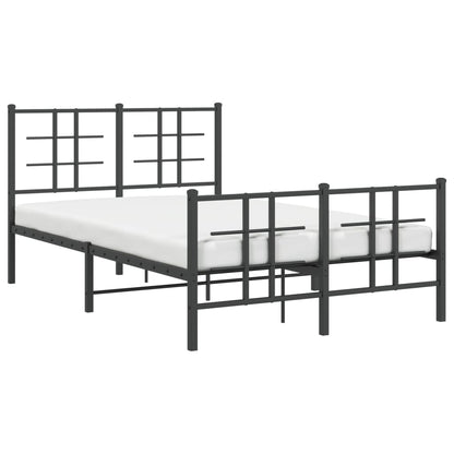 Estrutura de cama com cabeceira e pés 120x190 cm metal preto