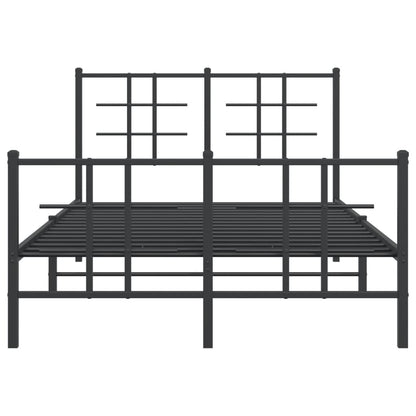 Estrutura de cama com cabeceira e pés 120x190 cm metal preto