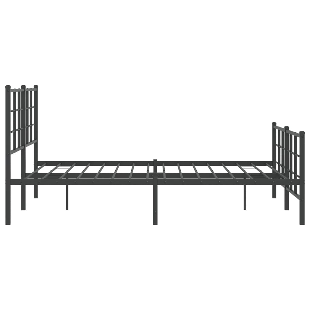 Estrutura de cama com cabeceira e pés 135x190 cm metal preto