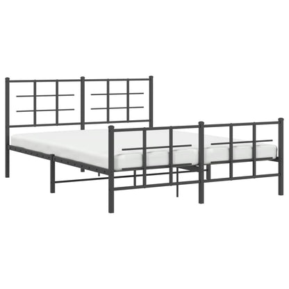 Estrutura de cama com cabeceira e pés 160x200 cm metal preto