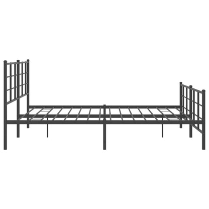 Estrutura de cama com cabeceira e pés 183x213 cm metal preto