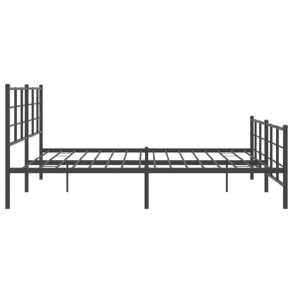 Estrutura de cama com cabeceira e pés 193x203 cm metal preto