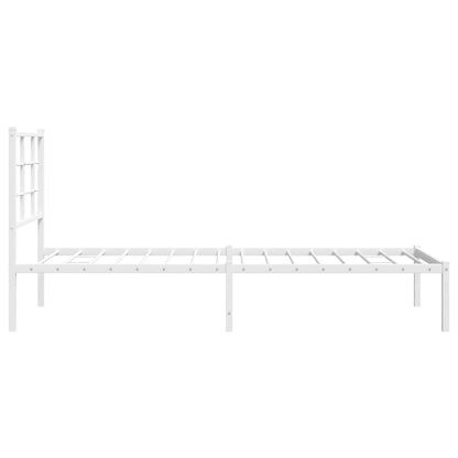 Estrutura de cama com cabeceira 75x190 cm metal branco