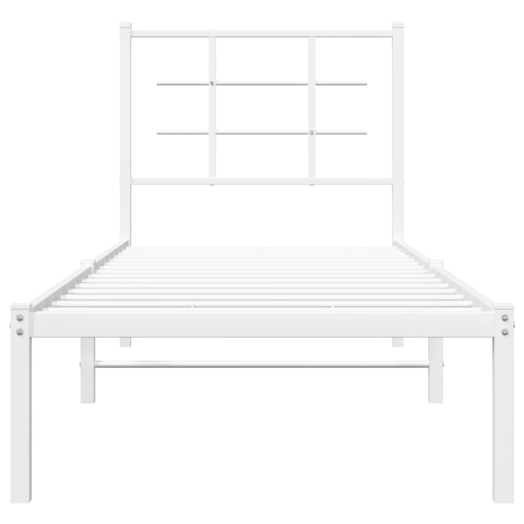 Estrutura de cama com cabeceira 80x200 cm metal branco