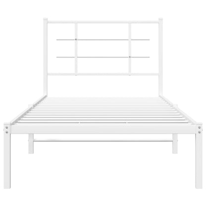 Estrutura de cama com cabeceira 90x200 cm metal branco