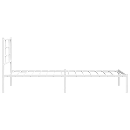 Estrutura de cama com cabeceira 90x200 cm metal branco